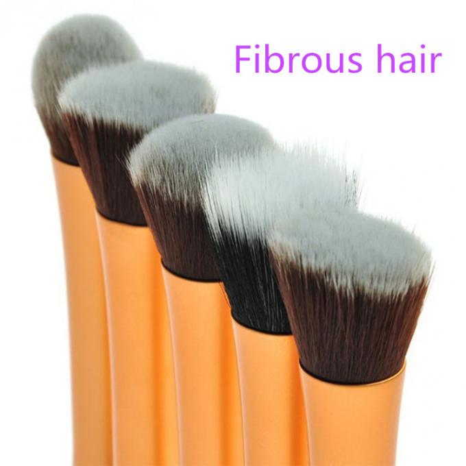 Maniglia cosmetica popolare del metallo del set di pennelli di trucco con i materiali dei capelli della fibra