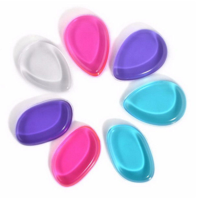 Customized Soft Silicone Beauty Blender Sponge , Clear Silicone Makeup Sponge